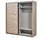 Armoire 2 Portes Coulissantes 2m Aspect Bois Clair - Letty