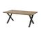 Ensemble Table 200cm + Buffet 4 Portes Aspect Bois Et Métal - Jenna