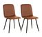 Lot De 2 Chaises Matelassées Simili Cuir Marron - Tyca