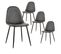 Lot De 4 Chaises Simili Cuir Gris Surpiqures Carreaux - Lola