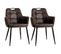 Lot De 2 Chaises Tissu Anthracite Avec Accoudoirs - Cyma