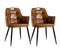 Lot De 2 Chaises Simili Cuir Camel Avec Accoudoirs - Cyma