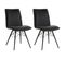 Lot De 2 Chaises Tissu Noir Simili Cuir Anthracite - Marty