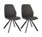 Lot De 2 Chaises Simili Cuir Gris Tissu Marron - Pona