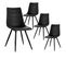 Lot De 4 Chaises Simili Cuir Noir - Kora