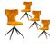 Lot De 4 Chaises Tissu Curry Surpiqures Carreaux - Styk