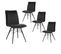 Lot De 4 Chaises Tissu Noir Simili Cuir Anthracite - Marty