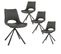 Lot De 4 Chaises Pivotantes Simili Cuir Anthracite - Ferra