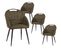 Lot De 4 Chaises Tissu Kaki Avec Accoudoirs - Basna