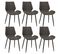 Lot De 6 Chaises Simili Cuir Anthracite - Cara