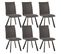 Lot De 6 Chaises Matelassées Grises - Sansa