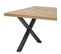 Table 170cm Aspect Bois Piètement X Métal Poudré Noir - Cedra