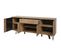 Buffet 4 Portes 1 Tiroir Effet Bois Naturel Et Noir - Carson