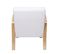 Fauteuil En Tissu Bouclettes Blanc Accoudoirs Bois - Kaupa