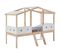 Lit Cabane 90x190cm Bois Massif Blanc Et Naturel - Greem