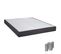 Sommier Tapissier Démontable 2x20 Lattes 160x200cm Anthracite + Pieds Carrés Argent 15cm - Tapikit