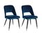 Lot De 2 Chaises Ajourées Velours Bleu Nuit - Majik