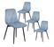 Lot De 2 Chaises Capitonnées Tissu Bleu Ciel - Gosso