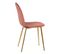 Lot De 4 Chaises Surpiqures Carreaux Velours Rose - Glassy