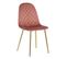 Lot De 4 Chaises Surpiqures Carreaux Velours Rose - Glassy