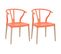 Lot De 2 Chaises Polypropylène Terracotta Pied Bois - Scando