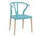 Lot De 2 Chaises Polypropylène Bleu Ciel Pied Bois - Scando