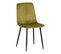 Lot De 4 Chaises Surpiqures Lignes Tissu Vert Clair - Lizio