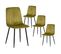 Lot De 4 Chaises Surpiqures Lignes Tissu Vert Clair - Lizio