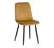 Lot De 4 Chaises Surpiqures Lignes Tissu Jaune - Lizio