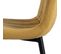 Lot De 4 Chaises Surpiqures Lignes Tissu Jaune - Lizio