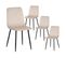 Lot De 4 Chaises Beiges Surpiqures Triangle - Fency