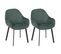 Lot De 2 Fauteuils Verts Surpiqures Extérieures - Kovi