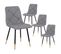 Lot De 4 Chaises Surpiqures Carreaux Grises - Cardo