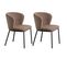 Lot De 2 Chaises Tissu Marron Imitation Laine - Fuji