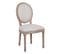 Lot De 2 Chaises Médaillon Bois Et Tissu Blanc - Emia