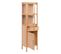 Armoire Vitrine 2 Portes Effet Bois Et Rotin - Julias