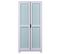 Armoire 2 Portes En Pin Gris Et Vert D'eau - Glasca