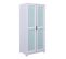 Armoire 2 Portes En Pin Gris Et Vert D'eau - Glasca