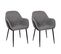 Lot De 2 Fauteuils Tissu Noir Et Gris Chiné - Piaga