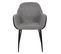 Lot De 2 Fauteuils Tissu Noir Et Gris Chiné - Piaga