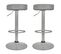 Lot De 2 Tabourets Réglables Simili Gris - Smido