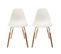 Lot De 2 Chaises Polypropylène Blanc Et Bois - Fluk