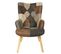 Fauteuil Patchwork Motifs Nuances De Marron - Melo