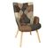 Fauteuil Patchwork Motifs Nuances De Marron - Melo