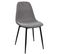 Lot De 4 Chaises Tissu Noir Et Gris Chiné - Piaga