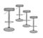 Lot De 4 Tabourets Réglables Simili Gris - Smido