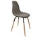 Lot De 6 Chaises Tissu Gris Chiné Foncé Et Bois - Fluk