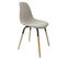 Lot De 6 Chaises Tissu Gris Chiné Clair Et Bois - Fluk