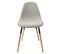 Lot De 6 Chaises Tissu Gris Chiné Clair Et Bois - Fluk