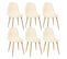 Lot De 6 Chaises Blanches à Motifs Pieds Effet Bois - Wap